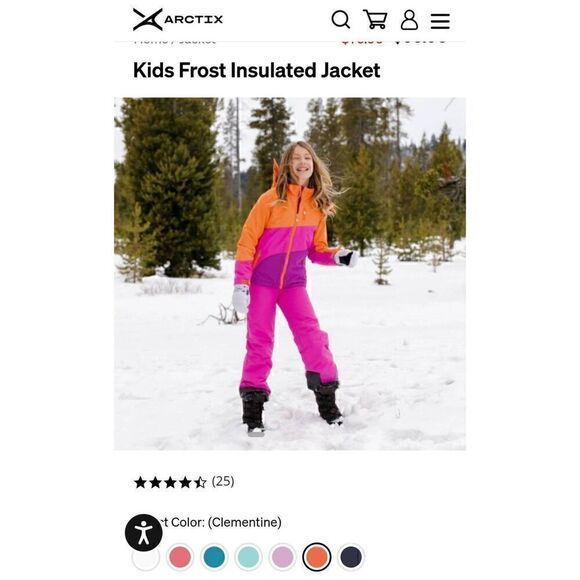 Arctix Kids Frost Insulated Jacket Sz XL in Clementine *please read - Picture 3 of 9